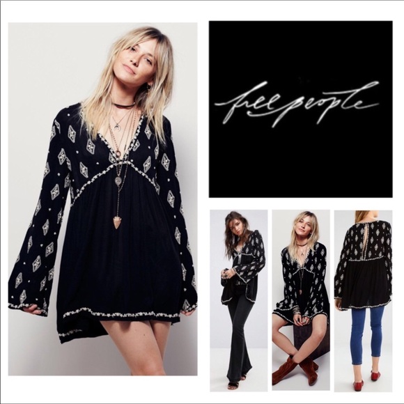 Free People Tops - Free People Diamond Embroidered Tunic Top.  NWT.
